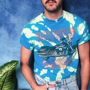 Harley Davidson blue bleached tee - never worn
